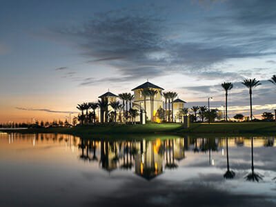 Waterfront clubhouse at Minto TownPark in Port Saint Lucie, Florida