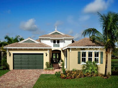 House exterior and lawn at Minto Olympia in Wellington Florida