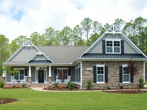 Two story house exterior at Logan Homes in Leland, North Carolina