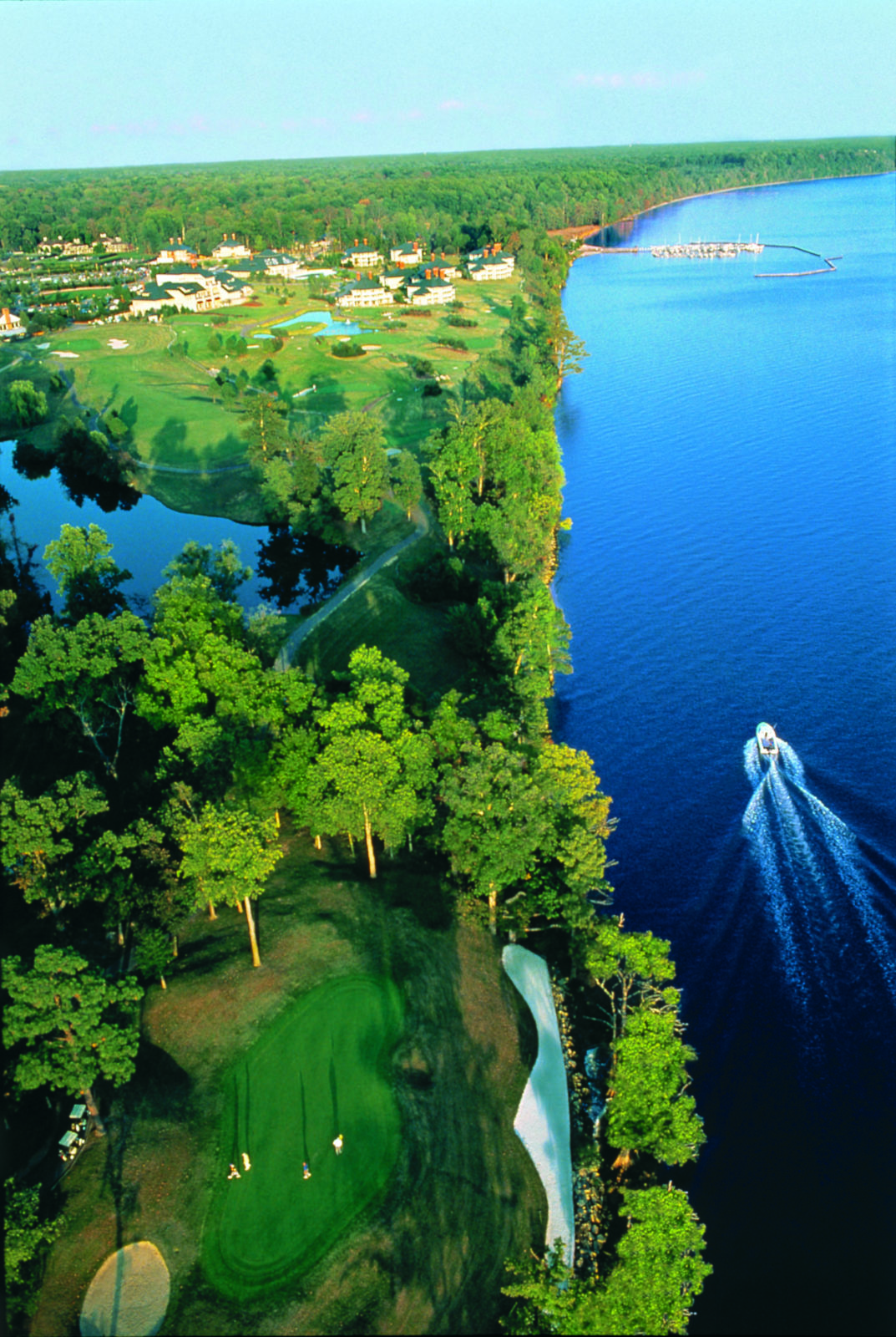 Kingsmill on the James – Virginia Gated Communities - Aerial view of boating