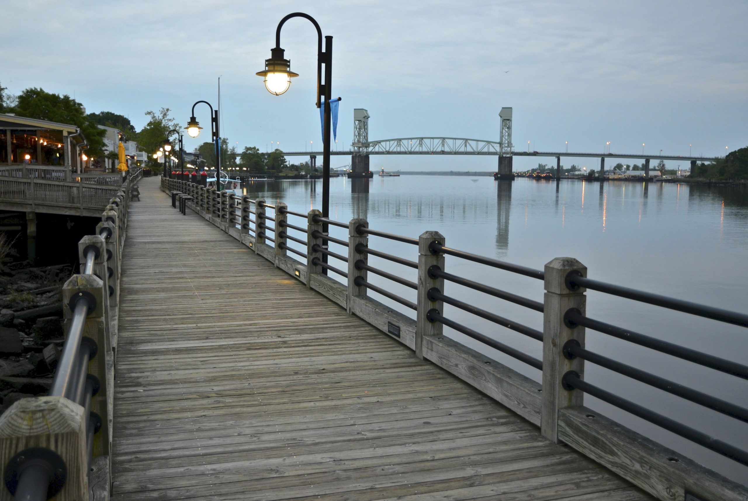 Wilmington, NC Riverwalk at Dusk