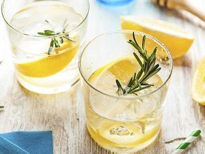 Rosemary lemonade summer cold cocktail drink