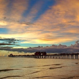 Harbor with lighthouse on Hilton Head Island